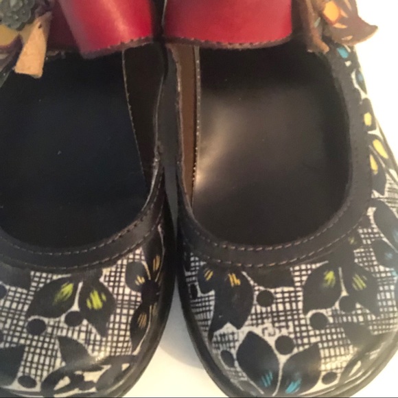 Socofy Hippie leather flower open back clogs size 38 Poshmark size 7-1/2-8 - Picture 5 of 10